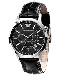 Emporio Armani Watch, Men's Black Leather Strap AR2447 & Reviews ...
