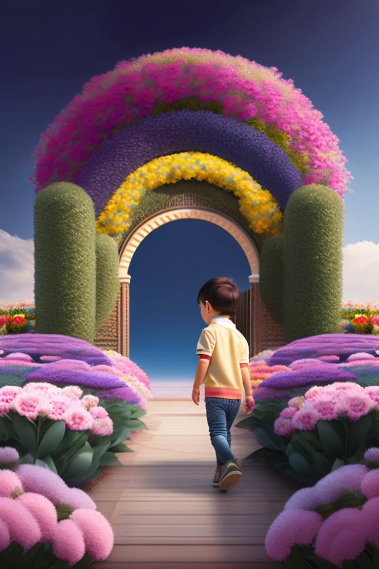 A boy enters a flower gate (3).jpg