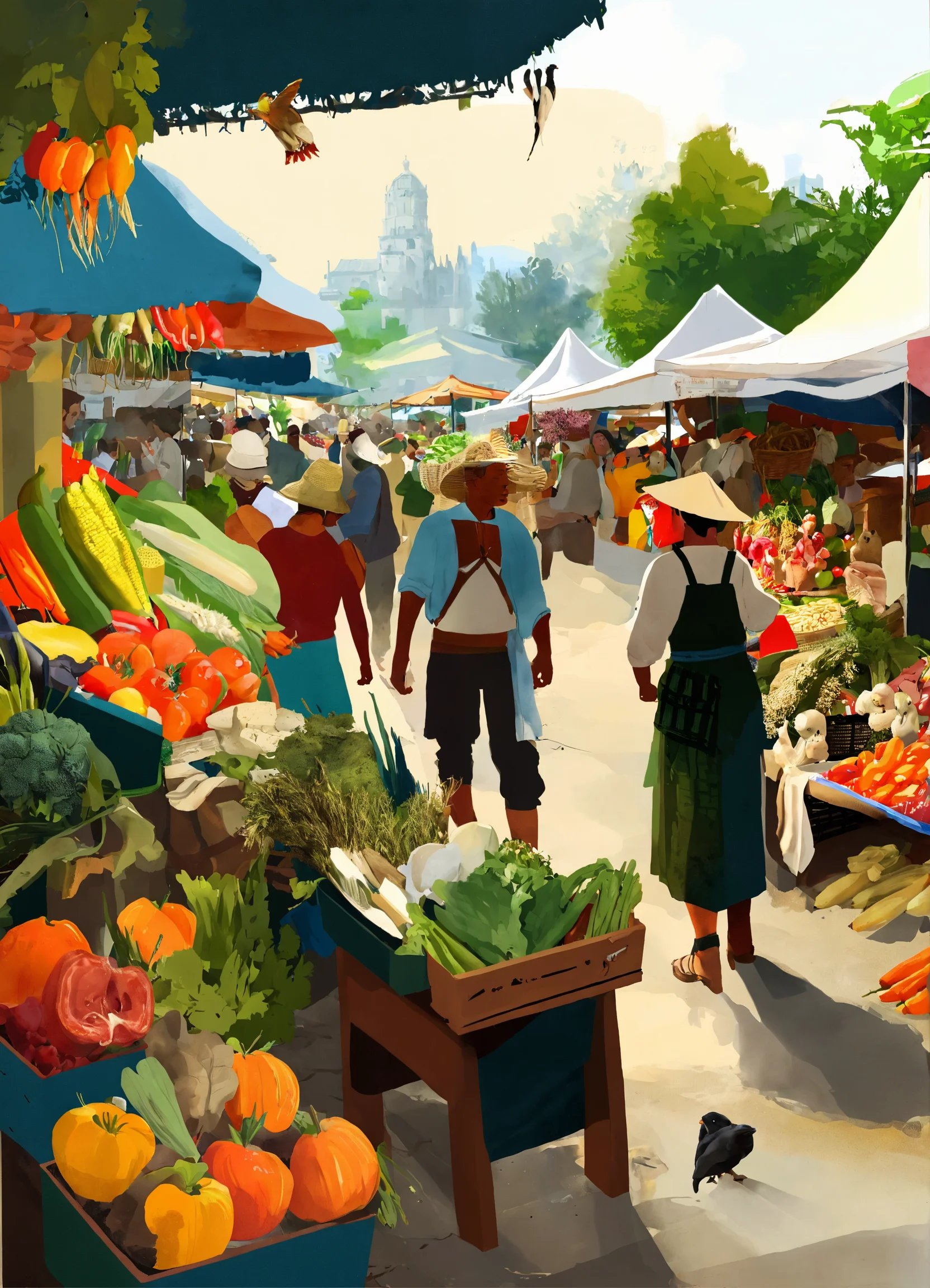 A lively farmers market. Animals have been roaming1.jpg
