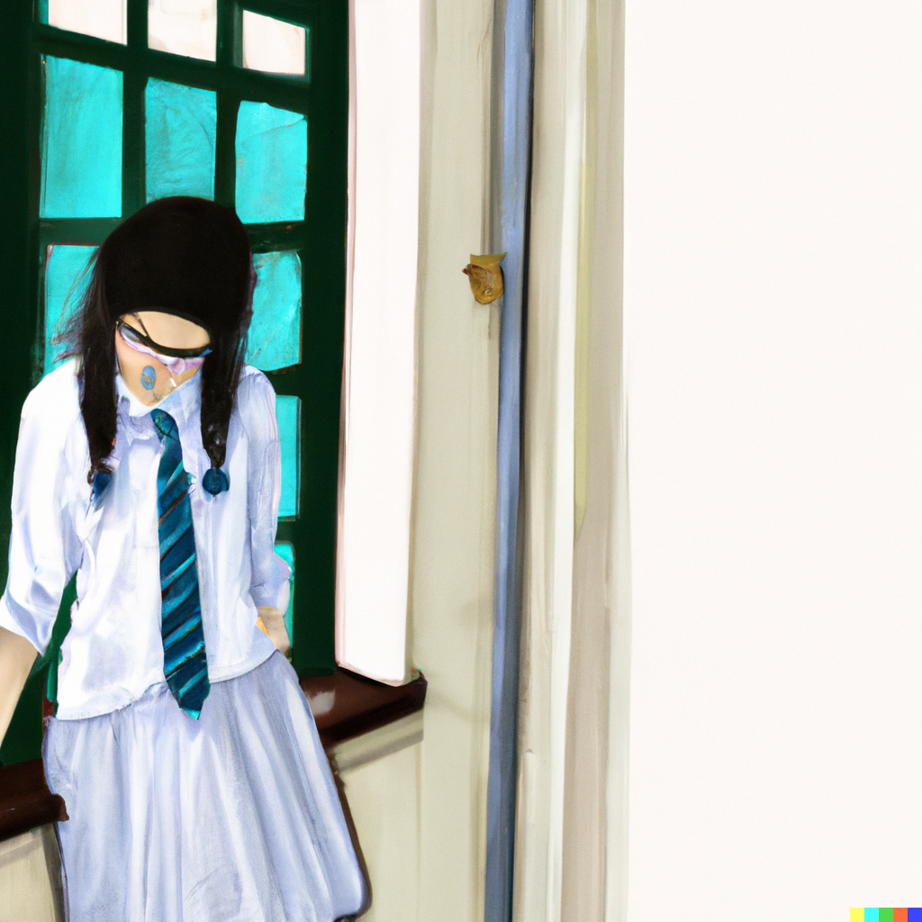 DALL·E 2022-07-31 20.16.08 - A realistic drawing of an ultra-Orthodox schoolgirl wearing a lig...png