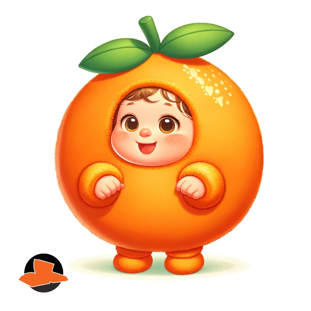 DALL·E 2024-01-30 19.19.50 - An illustration of a baby in an adorable orange costume, designed...jpg