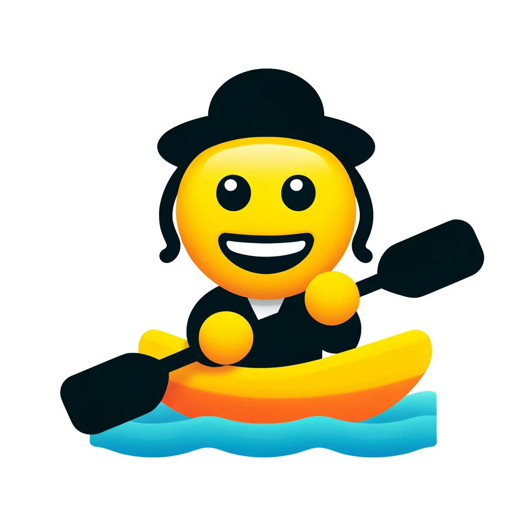 DALL·E+2024-04-16+10.49.47+-+Minimalist+emoji-style+image+of+a+young+ultra-Orthodox+Jew+kayaki...jpg