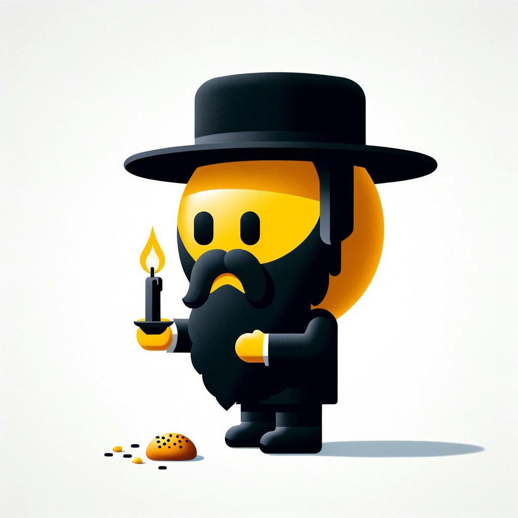 DALL·E+2024-04-18+07.56.31+-+Minimalist+emoji-style+image+of+an+ultra-Orthodox+Jew+with+a+bear...jpg