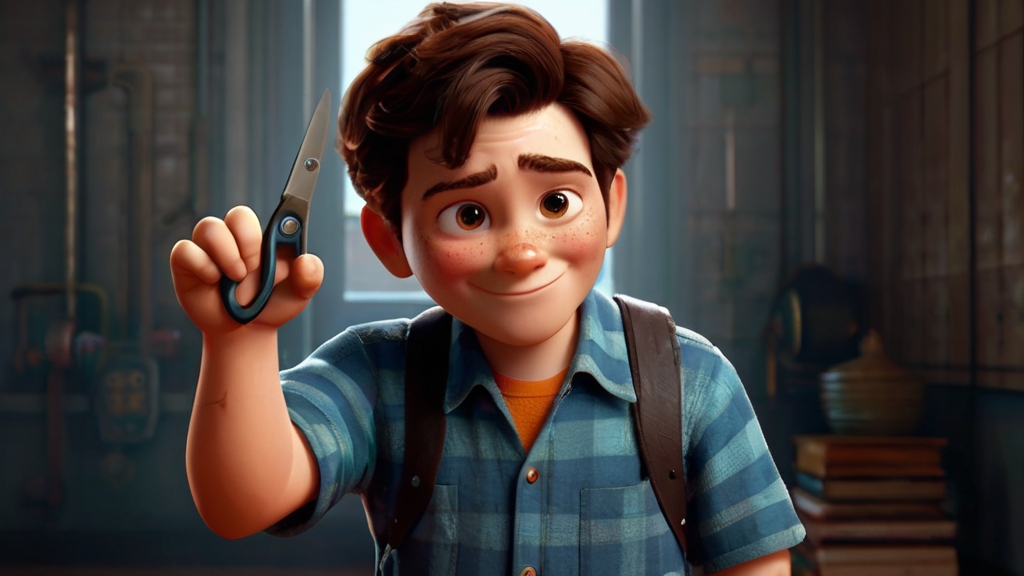 Default_A_little_boy_holding_scissors_in_his_hand_PIXAR_STYLE_1.jpg