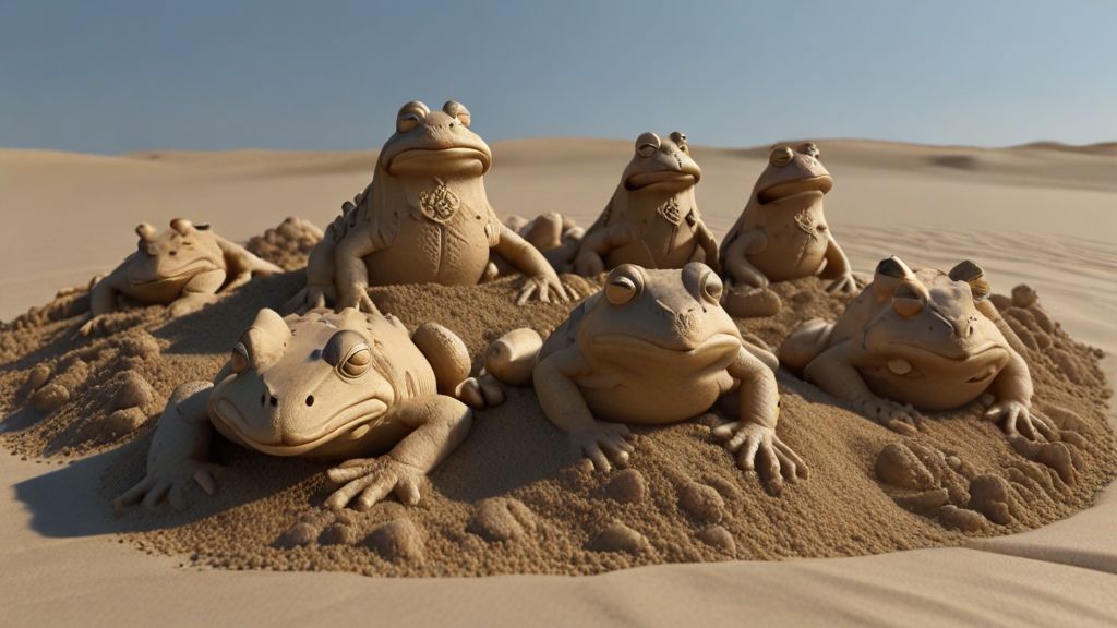 Default_A_river_of_frogs_and_licemade_of_sand_sand_sculpture_s_2.jpg