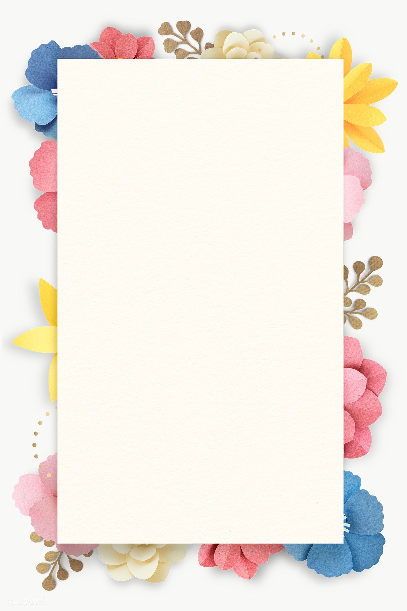 Download free png of Wild flower decorated paper frame transparent png.jpg