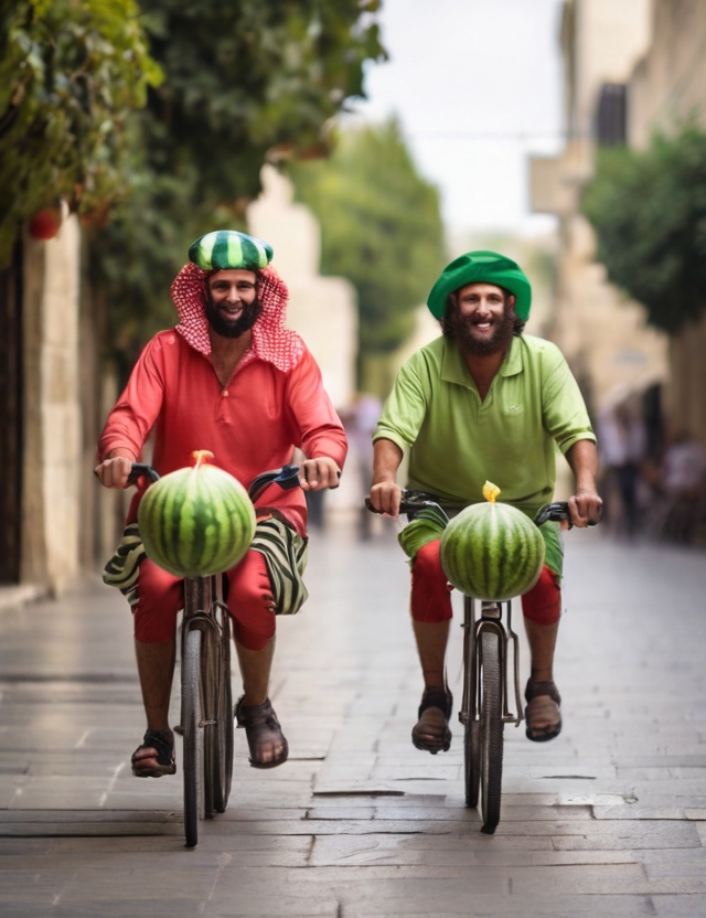 Leonardo_Diffusion_XL_Two_people_ride_bicycles_in_Jerusalem_di_0.jpg