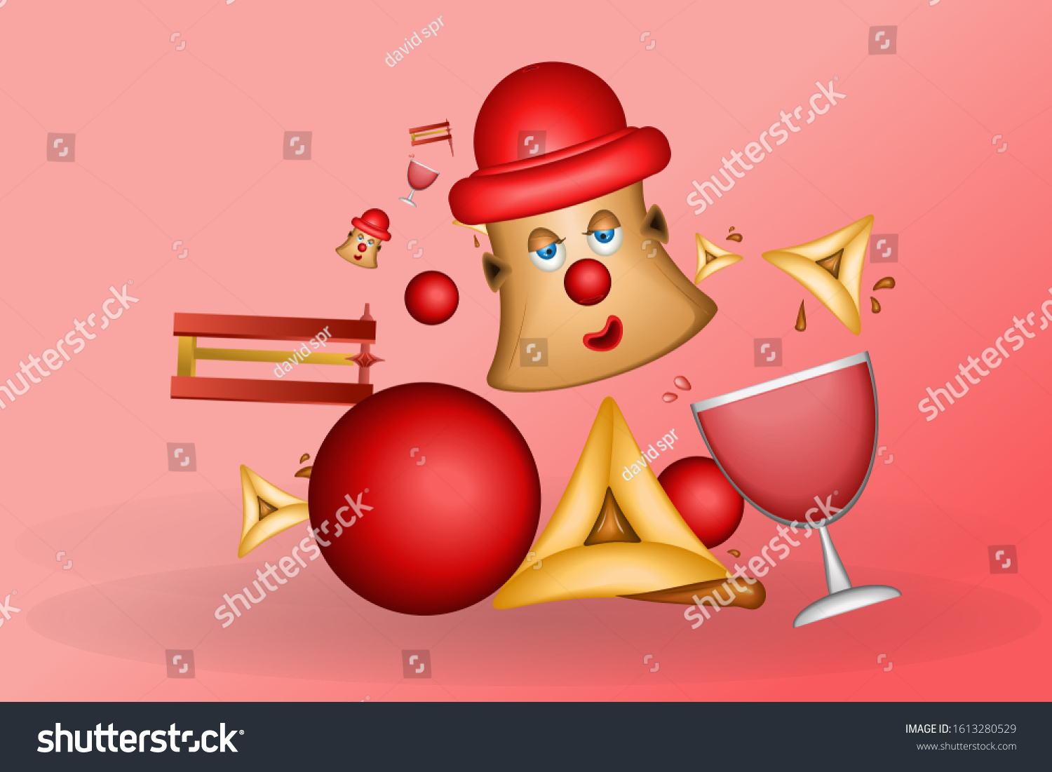 stock-vector-a-glass-of-wine-with-haman-ears-and-a-clown-for-purim-holiday-1613280529.jpg