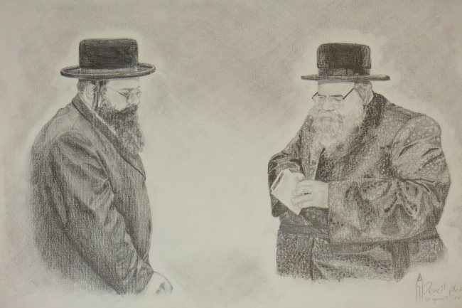 Belzer Rav - A3 pencil drawing