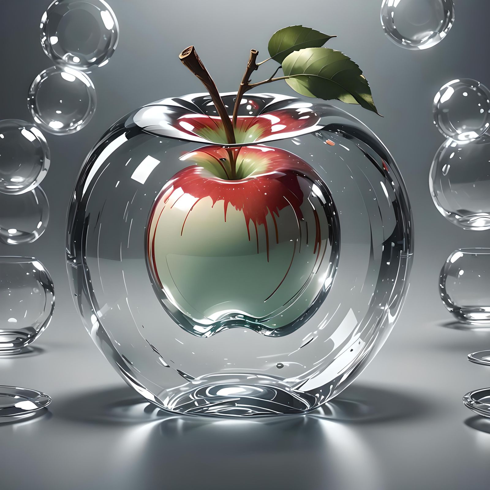 An apple inside a dreamy apple