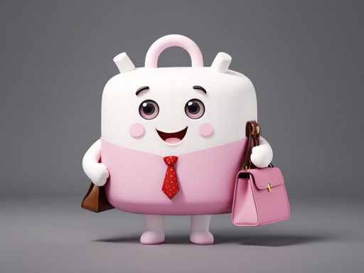 Default_Pink_marshmallow_cartoon_holding_executive_bag_2.jpg