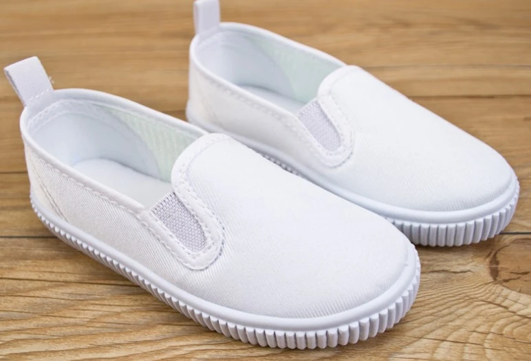 ילדי בית ספר נעליים מוצק לבן בד ילדי בנות ריקוד נעל תלמיד אחיד הנעלה Menino Zapatos SandQ תינוק חדש