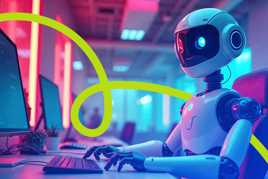 רובוט מתקדם המדגים פתרונות אוטומציה בקורס אוטומציות ו-AI למתכנתות בפרוג.